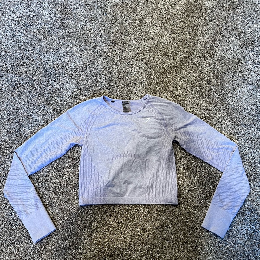 Gymshark Lavender Seamless Long Sleeve Crop Top